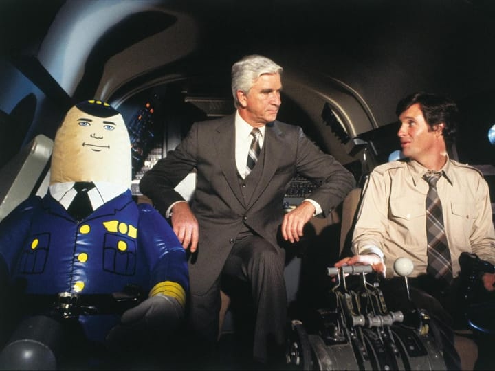 Who almost played Dr. Rumack in "Airplane!" instead of Leslie Nielsen?